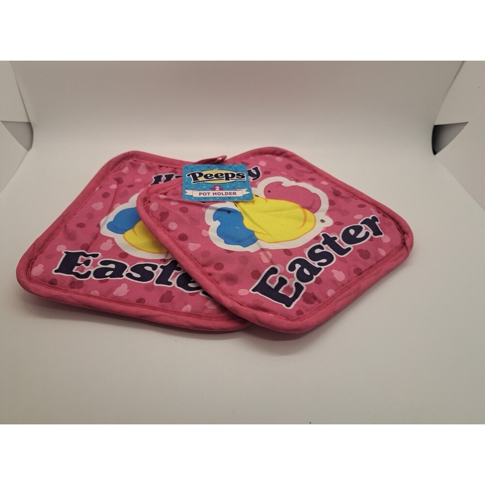2 NWT Peeps Pot Holders – Pink Easter Bunny – 6.5" – Set of 2 – New w/ Tags